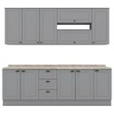 Ver imagem 1 de Cozinha Modulada 10 Pecas 240 Cm Ce792 Americana Henn Cinza Calcare