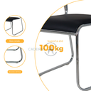 Ver imagem 4 de Kit 04 Cadeiras de Escritório Sala Consultório com Base Fixa Dakkar Pretas