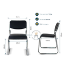 Ver imagem 5 de Kit 04 Cadeiras de Escritório Sala Consultório com Base Fixa Dakkar Pretas