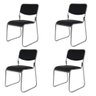 Kit 04 Cadeiras de Escritório Sala Consultório com Base Fixa Dakkar Pretas - 1