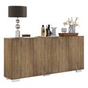 Ver imagem 1 de Aparador Buffet 4 Portas Com Pés Quadrados Veneza Multimóveis V3557 Rustic/Branco Rustic/Branco