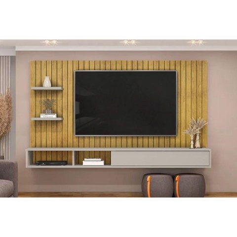 Painel Quarto P/ Tv até 60 Pol Friz 179x108cm Cedro/bali - Dj Móveis