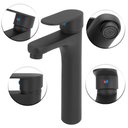 Ver imagem 2 de Torneira Misturador Monocomando Banheiro Alta Preto Black