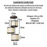Lustre Luminária Pendente Rustico Retro Corda Sisal 3 Lâmpadas - 2