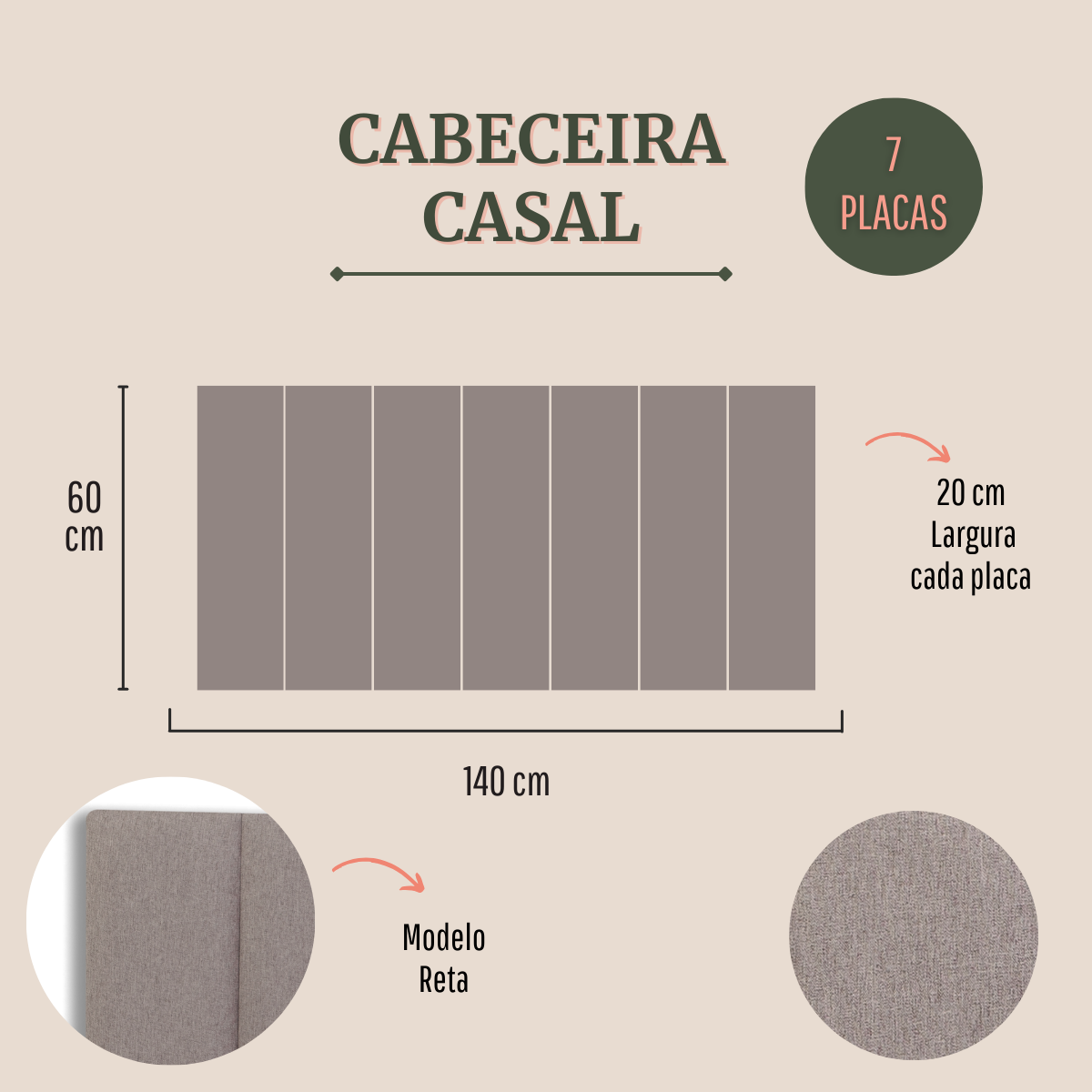 Cabeceira Casal 140x60 Cama Box Modulada Reta - 2