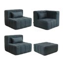 Ver imagem 4 de Sofá Modular 3 Lugares com Puff Easybox CabeCasa MadeiraOriginals Cotelê Verde Escuro