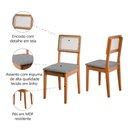 Ver imagem 4 de Conjunto 2 Cadeiras Encosto em Tela Sala de Jantar Santiago Dobuê