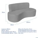 Ver imagem 7 de Kit Sofá Curvo Amsterdã 200cm e Poltrona Luiza Max Bouclé Cinza