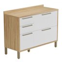 Ver imagem 1 de Balcão de Cozinha 120 Cm Syrah 2 Portas 3 Gavetas 100% Mdf Amêndoa/branco - Rio Doce