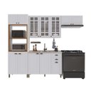 Ver imagem 2 de Cozinha Modulada 4 Peças Bari 100% MDF com Vidro Branco