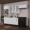 Ver imagem 1 de Cozinha Modulada 4 Peças Bari 100% MDF com Vidro Branco