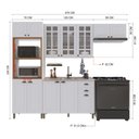 Ver imagem 3 de Cozinha Modulada 4 Peças Bari 100% MDF com Vidro Branco