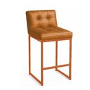 Ver imagem 6 de Banqueta Cozinha Alta com Encosto Industrial Kit 4 Bronze Lirina Pu C05 - D’Rossi