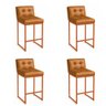 Banqueta Cozinha Alta com Encosto Industrial Kit 4 Bronze Lirina Pu C05 - D'rossi - 2