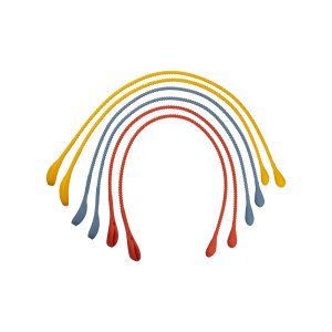 AMARRADORES DE SILICONE AZUL LARANJA E AMARELO