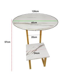 Mesa de Canto Lateral Quarto Sala Cabeceira Escritorio Decoraçao Minimalista Moderna Multifuncional  - 6