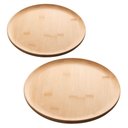 Ver imagem 1 de Kit 2 Pratos de Bambu Rasos 18cm e 27cm Lyor Bandeja Redonda Petisqueira Servir Decorar