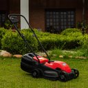 Ver imagem 1 de Cortador de Grama Carrinho Gasolina 4 Rodas Máquina Corte Branco 127 V Saída Lateral Vermelho