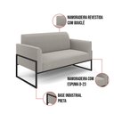 Ver imagem 3 de Namoradeira e 2 Poltronas Industrial Alta Preto Marisa Bouclê Cinza D03 - D’Rossi