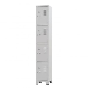 Armário Roupeiro De Aço Vestiário Academia 4 Portas Locker Cinza