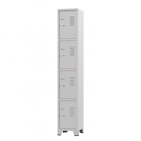 Armário Roupeiro De Aço Vestiário Academia 4 Portas Locker Cinza