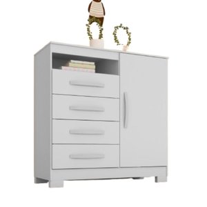 Comoda Sapateira Organizadora em Mdp com 4 Gavetas 1 Porta - Incorplac Móveis