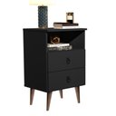 Ver imagem 3 de Kit 2 Mesas de Cabeceira Madri Retrô com Pés Palito 2 Gavetas Preto