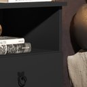 Ver imagem 6 de Kit 2 Mesas de Cabeceira Madri Retrô com Pés Palito 2 Gavetas Preto