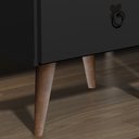 Ver imagem 4 de Kit 2 Mesas de Cabeceira Madri Retrô com Pés Palito 2 Gavetas Preto