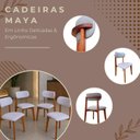Ver imagem 7 de Kit 6 Cadeira de Jantar Moderna Maya Assento Estofado Linho Cinza-Claro