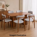 Ver imagem 6 de Kit 6 Cadeira de Jantar Moderna Maya Assento Estofado Linho Cinza-Claro