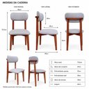 Ver imagem 3 de Kit 6 Cadeira de Jantar Moderna Maya Assento Estofado Linho Cinza-Claro