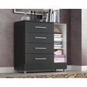 Ver imagem 2 de Cômoda 4 Gavetas 1 Porta Laura Onix - Quarta Divisão
