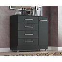 Ver imagem 1 de Cômoda 4 Gavetas 1 Porta Laura Onix - Quarta Divisão