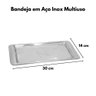 Bandeja Aço Inox Retangular Servir Café 30x14 Cm Multiuso - 2