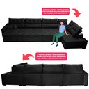 Ver imagem 4 de Sofá de Canto 4.80x2.36m Retrátil e Reclinável com Molas Cama inBox Platinum Direito Suede Preto
