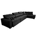 Ver mais imagens de Sofá de Canto 4.80x2.36m Retrátil e Reclinável com Molas Cama inBox Platinum Direito Suede Preto