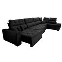 Ver imagem 7 de Sofá de Canto 4.80x2.36m Retrátil e Reclinável com Molas Cama inBox Platinum Direito Suede Preto