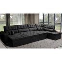 Ver imagem 1 de Sofá de Canto 4.80x2.36m Retrátil e Reclinável com Molas Cama inBox Platinum Direito Suede Preto