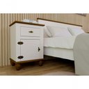 Ver imagem 3 de Mesa de Cabeceira Retrô Off White/nogueira