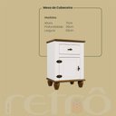 Ver imagem 4 de Mesa de Cabeceira Retrô Off White/nogueira