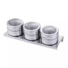 Porta Temperos Condimentos Magnético em Inox – 3 Peças com Suporte Imantado - 1
