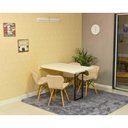 Ver imagem 1 de Conjunto de Mesa Dobrável Retrátil 120 x 75 Branca + 4 Cadeiras Slim - Nude