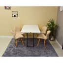 Ver imagem 2 de Conjunto de Mesa Dobrável Retrátil 120 x 75 Branca + 4 Cadeiras Slim - Nude