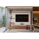 Ver imagem 1 de Home Istambul Painel para Tvs até 65 Polegadas 2 Portas Off White Perolizado Jequitiba Ripado