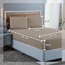 Ver imagem 6 de Jogo de Lençol Casal 300 Fios Ponto Palito 100% Algodão 3 Peças:avela