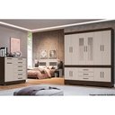 Ver imagem 5 de Guarda Roupa 10 Portas e 3 Gavetas c/ Espelho New Murano Amêndola/Off White - Demóbile