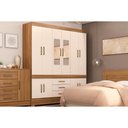 Ver imagem 1 de Guarda Roupa 10 Portas e 3 Gavetas c/ Espelho New Murano Amêndola/Off White - Demóbile