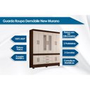 Ver imagem 2 de Guarda Roupa 10 Portas e 3 Gavetas c/ Espelho New Murano Amêndola/Off White - Demóbile