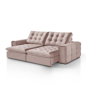 Sofá Retrátil e Reclinável Galliano 2,90m - Fortbello Estofados:rose